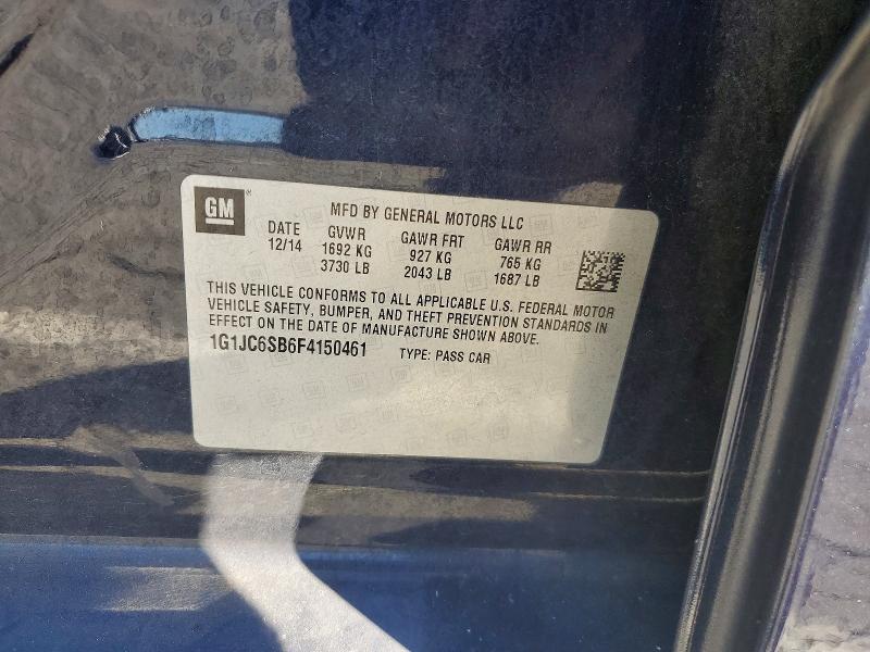 Продажа на аукционе авто 2015 Chevrolet Sonic, vin: 1G1JC6SB6F4150461, номер лота: 56532616