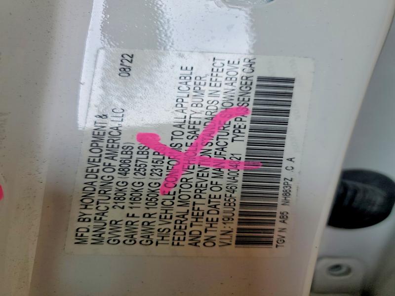 Aukcja sprzedaży 2022 Acura Tlx, vin: 19UUB5F46NA004821, numer aukcji: 56451666