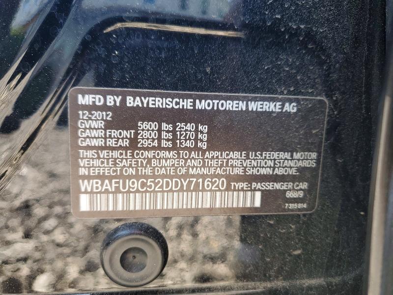 2013 Bmw 550 მანქანა იყიდება აუქციონზე, vin: WBAFU9C52DDY71620, აუქციონის ნომერი: 56467346