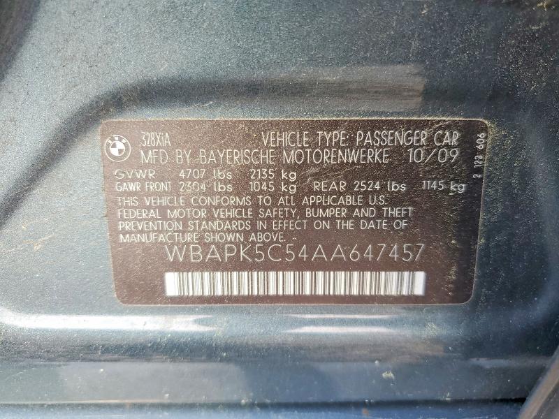 56258456 :رقم المزاد ، WBAPK5C54AA647457 vin ، 2010 Bmw 328 مزاد بيع