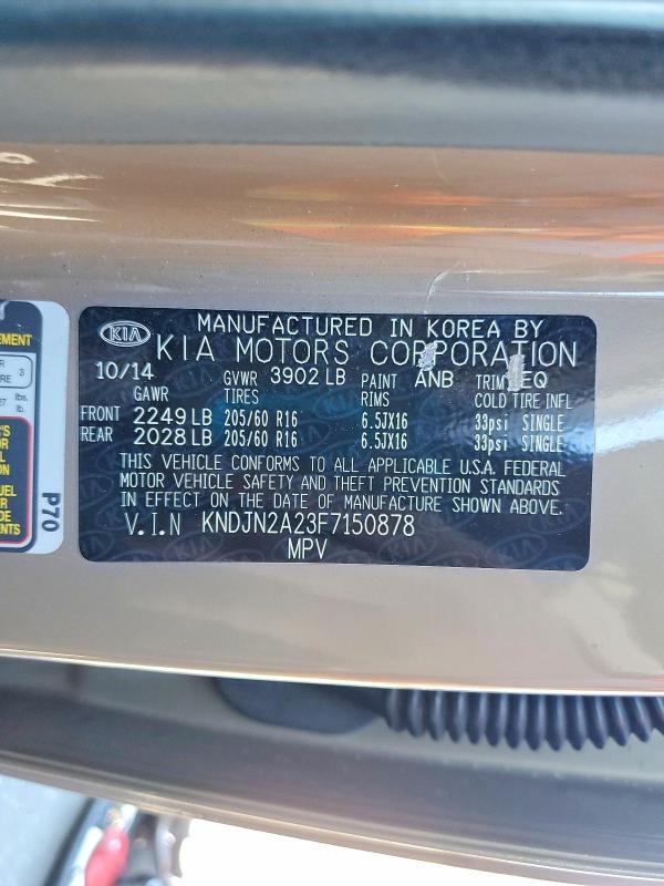 Продаж на аукціоні авто 2015 Kia Soul, vin: KNDJN2A23F7150878, номер лоту: 58307816