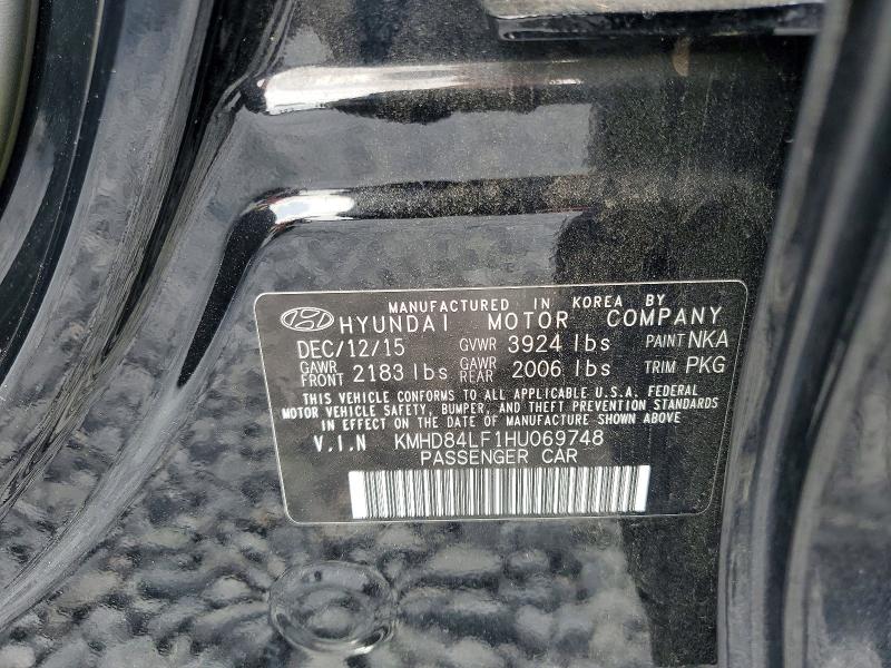 Продаж на аукціоні авто 2017 Hyundai Elantra, vin: KMHD84LF1HU069748, номер лоту: 56933386