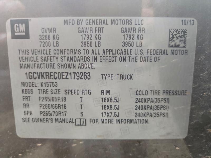 2014 Chevrolet Silverado მანქანა იყიდება აუქციონზე, vin: 1GCVKREC0EZ179263, აუქციონის ნომერი: 58570046