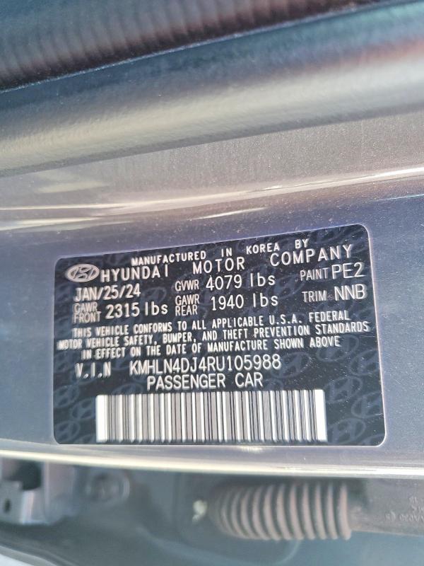 55551096 :رقم المزاد ، KMHLN4DJ4RU105988 vin ، 2024 Hyundai Elantra مزاد بيع