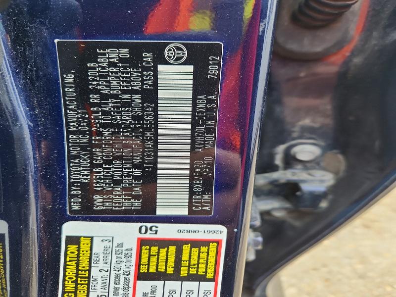 55061816 :رقم المزاد ، 4T1C31AK5MU556342 vin ، 2021 Toyota Camry مزاد بيع