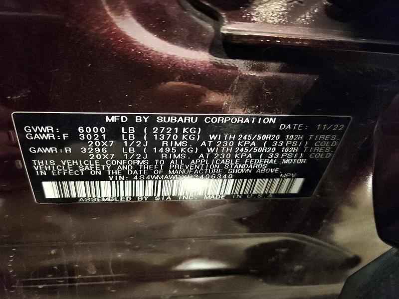 Aukcja sprzedaży 2023 Subaru Ascent, vin: 4S4WMAWDXP3406340, numer aukcji: 55868946