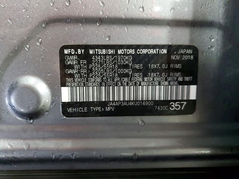 Продажа на аукционе авто 2019 Mitsubishi Outlander Sport, vin: JA4AP3AU4KU014900, номер лота: 57720516