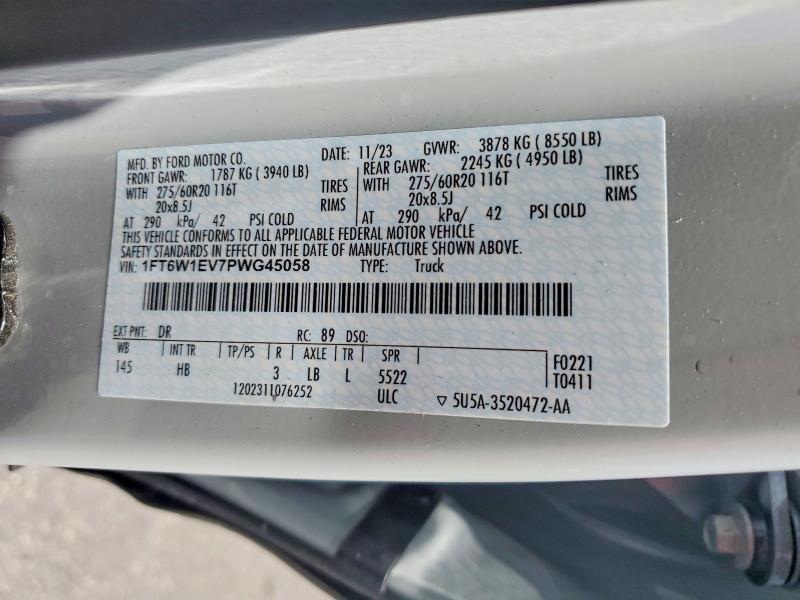 Продаж на аукціоні авто 2023 Ford F150, vin: 1FT6W1EV7PWG45058, номер лоту: 55870346