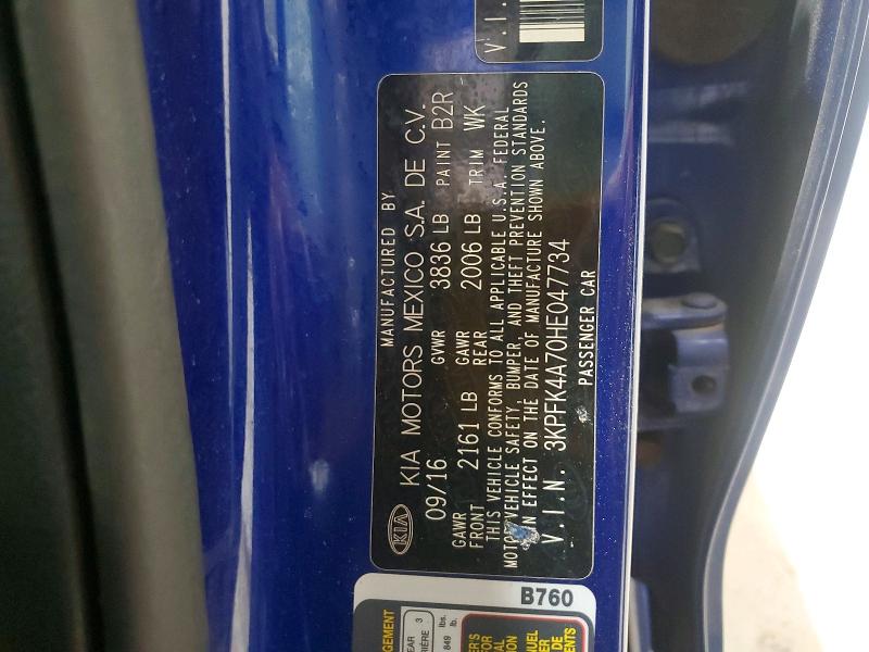 55532056 :رقم المزاد ، 3KPFK4A70HE047734 vin ، 2017 Kia Forte مزاد بيع