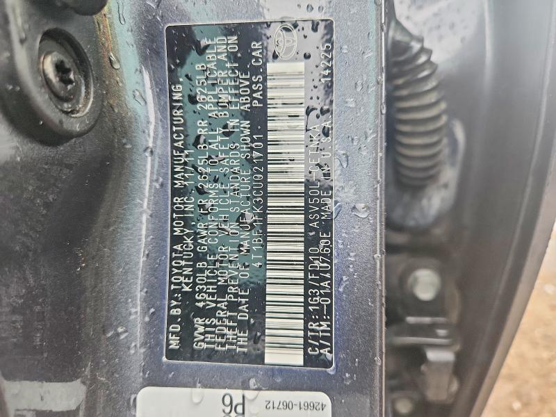 56461186 :رقم المزاد ، 4T1BF1FK3CU021701 vin ، 2012 Toyota Camry مزاد بيع