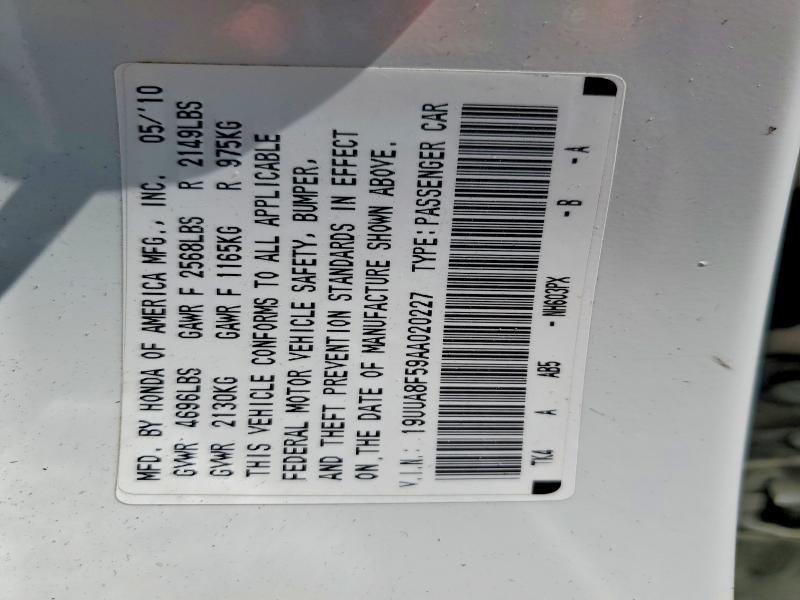 Aukcja sprzedaży 2010 Acura Tl, vin: 19UUA8F59AA020227, numer aukcji: 57718896