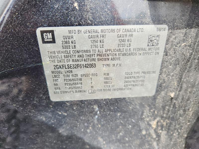 Aukcja sprzedaży 2015 Gmc Terrain, vin: 2GKFLSE32F6142063, numer aukcji: 55895126