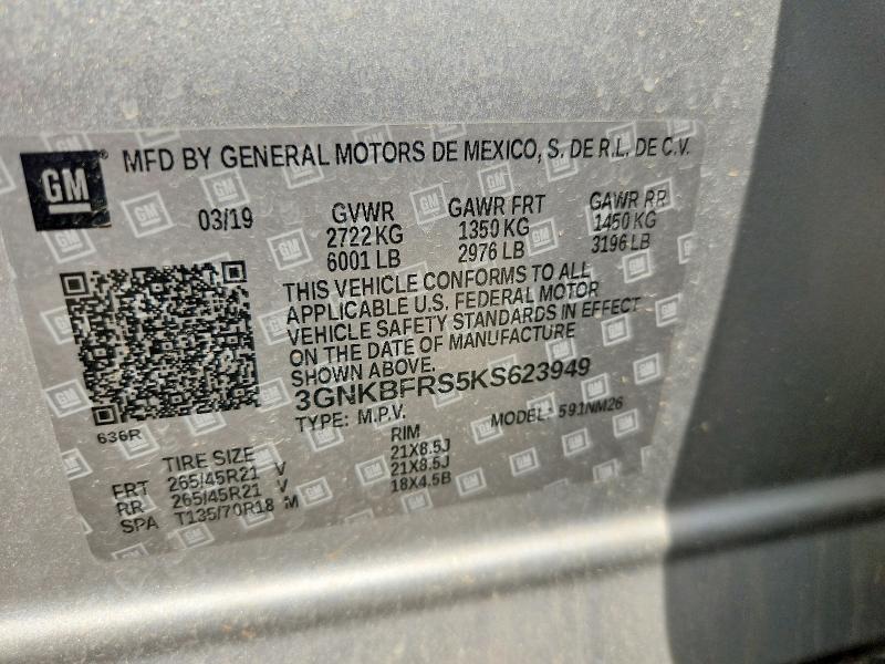Aukcja sprzedaży 2019 Chevrolet Blazer, vin: 3GNKBFRS5KS623949, numer aukcji: 57875966