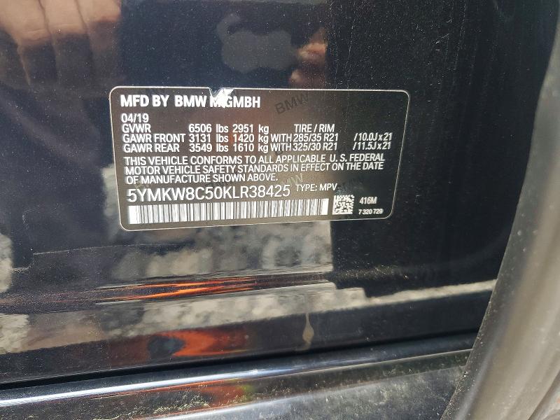 55534836 :رقم المزاد ، 5YMKW8C50KLR38425 vin ، 2019 Bmw X6 مزاد بيع
