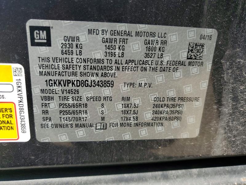 Продажа на аукционе авто 2016 Gmc Acadia, vin: 1GKKVPKD8GJ343859, номер лота: 57978646