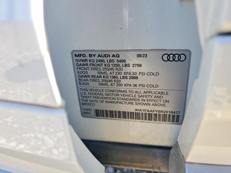 Aukcja sprzedaży 2024 Audi Q5, vin: WA1FAAFY6R2018427, numer aukcji: 55628556