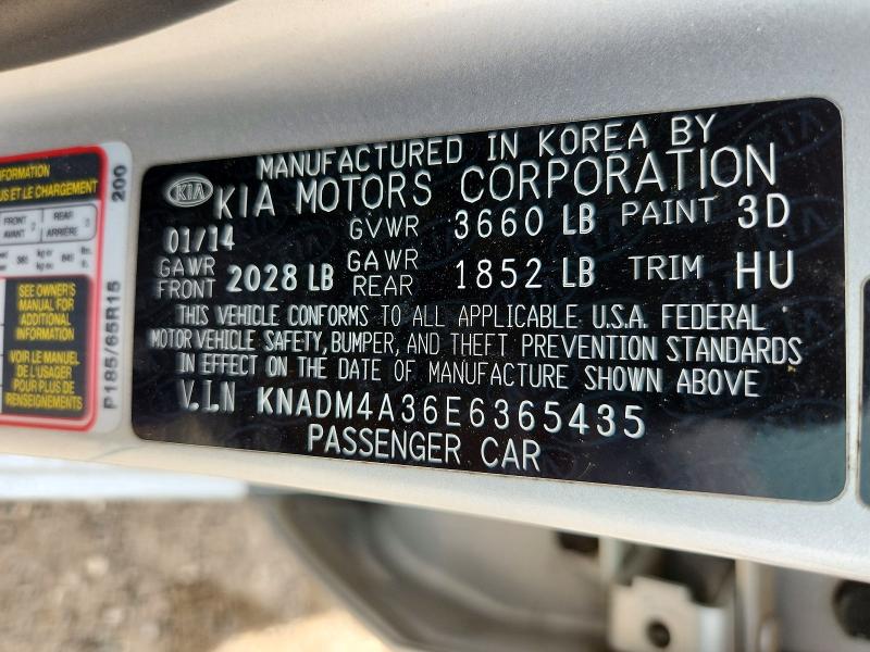 Aukcja sprzedaży 2014 Kia Rio, vin: KNADM4A36E6365435, numer aukcji: 54148926