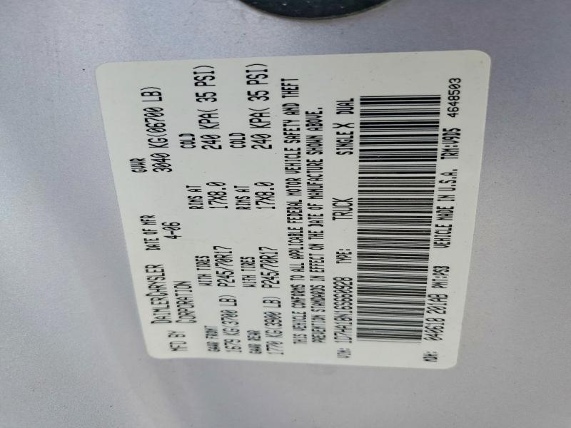 Продажа на аукционе авто 2006 Dodge Ram 1500, vin: 1D7HA18N16S660928, номер лота: 56327436