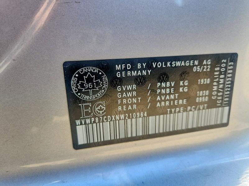 Продажа на аукционе авто 2022 Volkswagen Gti, vin: WVWP87CDXNW210964, номер лота: 57963746