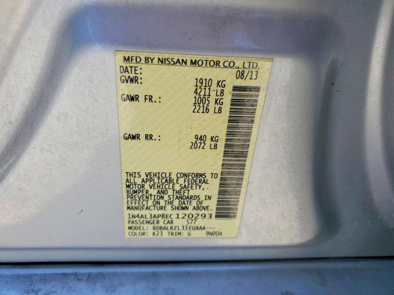 Продажа на аукционе авто 2014 Nissan Altima, vin: 1N4AL3AP8EC120293, номер лота: 56838396
