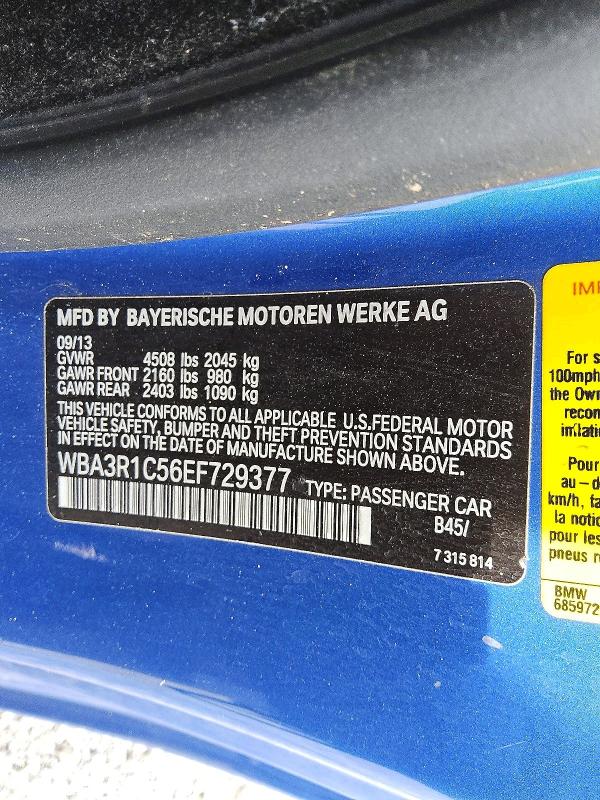 Aukcja sprzedaży 2014 Bmw 435, vin: WBA3R1C56EF729377, numer aukcji: 57430316