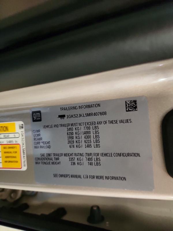 Продажа на аукционе авто 2021 Gmc Yukon Xl, vin: 1GKS2JKL5MR407608, номер лота: 55792266