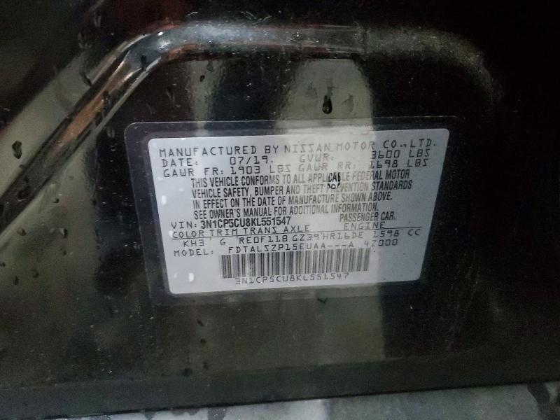 Продажа на аукционе авто 2019 Nissan Kicks, vin: 3N1CP5CU8KL551547, номер лота: 58434856