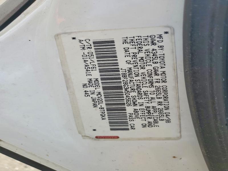 58778486 :رقم المزاد ، JT8BF28G3W5045626 vin ، 1998 Lexus Es مزاد بيع
