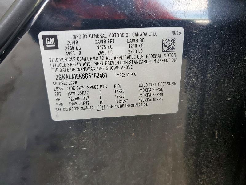 Продажа на аукционе авто 2016 Gmc Terrain, vin: 2GKALMEK6G6162461, номер лота: 58585326