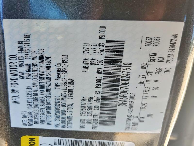 Aukcja sprzedaży 2016 Ford Fusion, vin: 3FA6P0H70GR247610, numer aukcji: 55095986