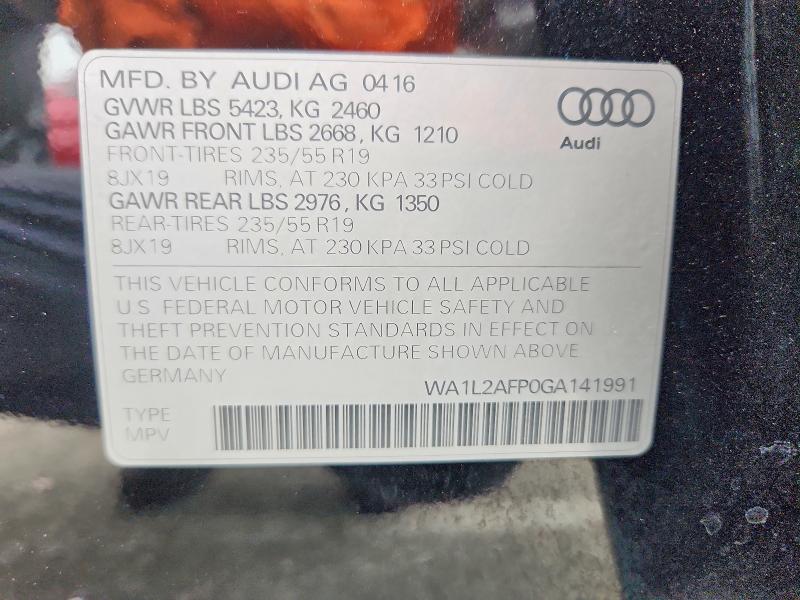 58083156 :رقم المزاد ، WA1L2AFP0GA141991 vin ، 2016 Audi Q5 مزاد بيع