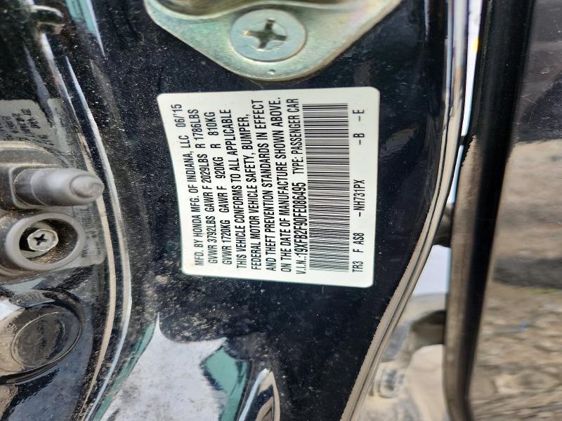 56055896 :رقم المزاد ، 19XFB2F90FE086495 vin ، 2015 Honda Civic مزاد بيع
