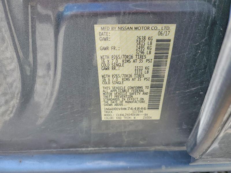 Продажа на аукционе авто 2017 Nissan Frontier, vin: 1N6AD0EV4HN764846, номер лота: 57702026