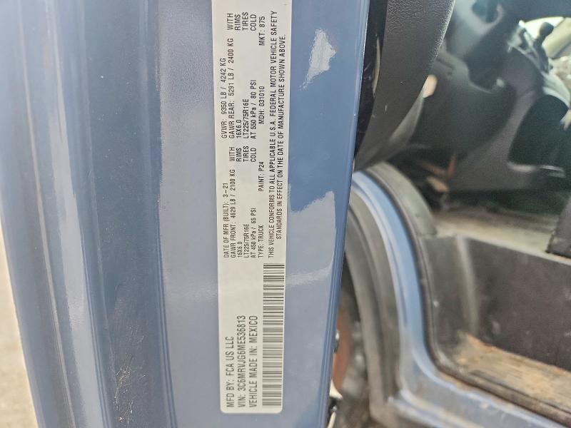 2021 Ram Promaster 3500 მანქანა იყიდება აუქციონზე, vin: 3C6MRVJG6ME536813, აუქციონის ნომერი: 57665826