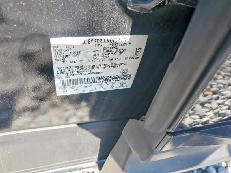 Продажа на аукционе авто 2013 Ford Explorer, vin: 1FM5K8GT2DGB50666, номер лота: 56879006