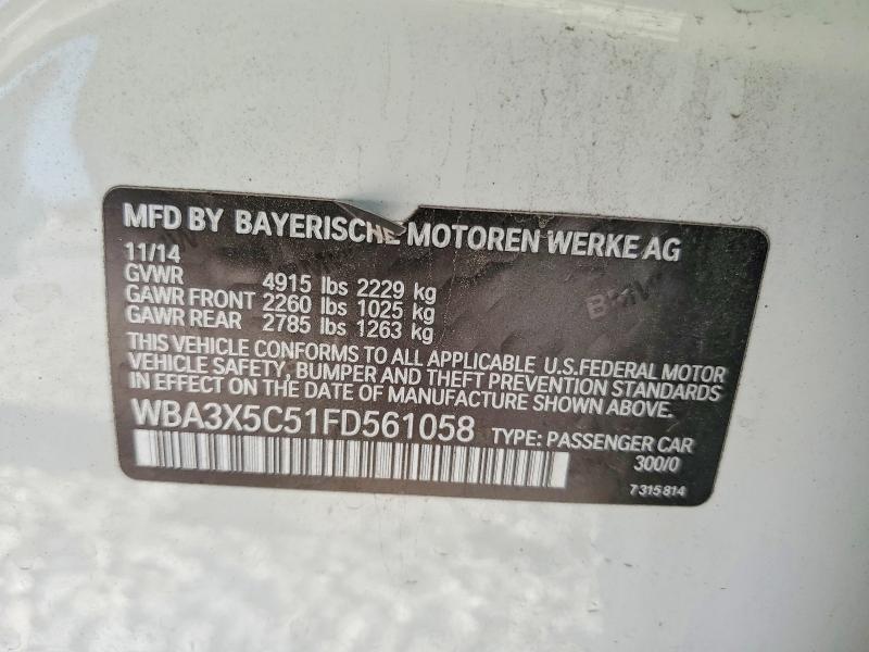 Продаж на аукціоні авто 2015 Bmw 328, vin: WBA3X5C51FD561058, номер лоту: 57098276