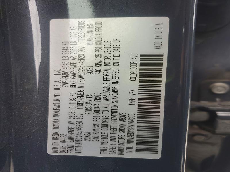 Aukcja sprzedaży 2023 Mazda Cx-50, vin: 7MMVABDY8PN104375, numer aukcji: 56681376