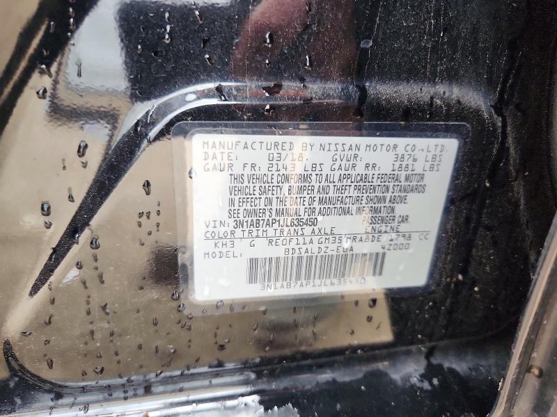 57905916 :رقم المزاد ، 3N1AB7AP1JL635450 vin ، 2018 Nissan Sentra مزاد بيع