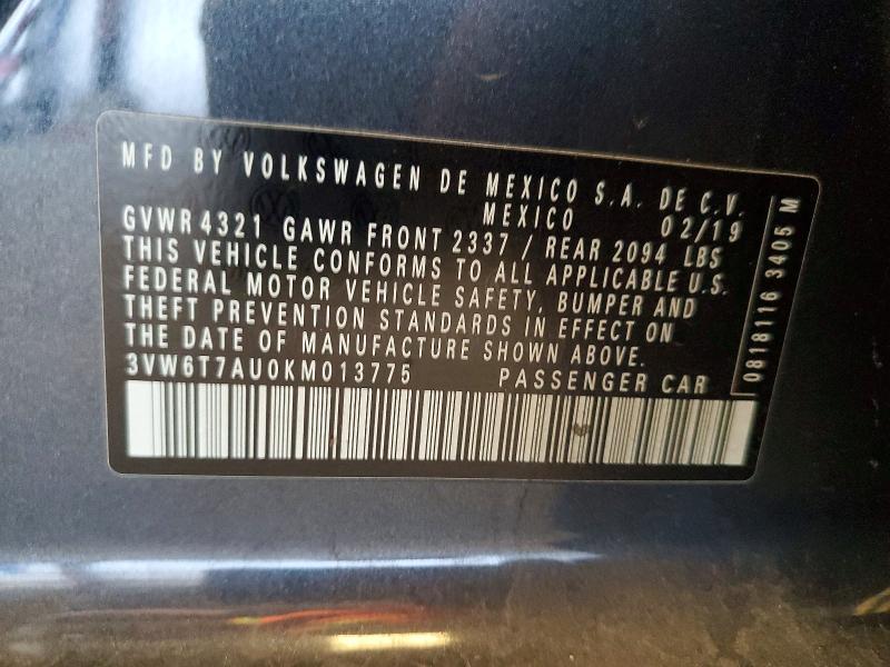 Продаж на аукціоні авто 2019 Volkswagen Gti, vin: 3VW6T7AU0KM013775, номер лоту: 56864626