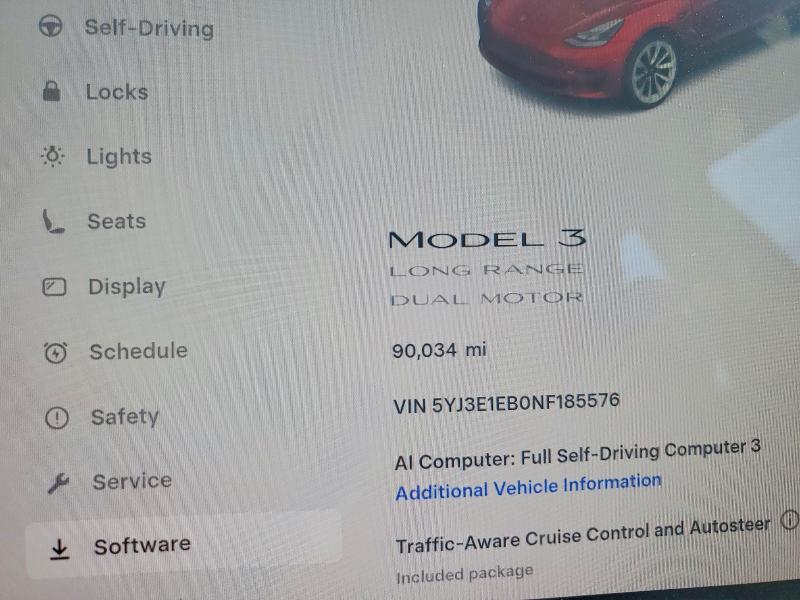 Продажа на аукционе авто 2022 Tesla Model 3, vin: 5YJ3E1EB0NF185576, номер лота: 58240426