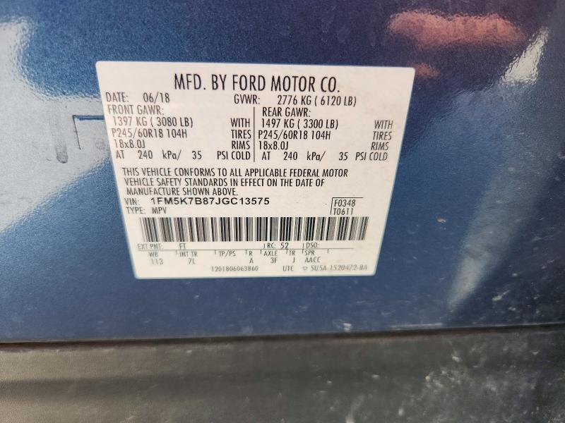 Продаж на аукціоні авто 2018 Ford Explorer, vin: 1FM5K7B87JGC13575, номер лоту: 85967085