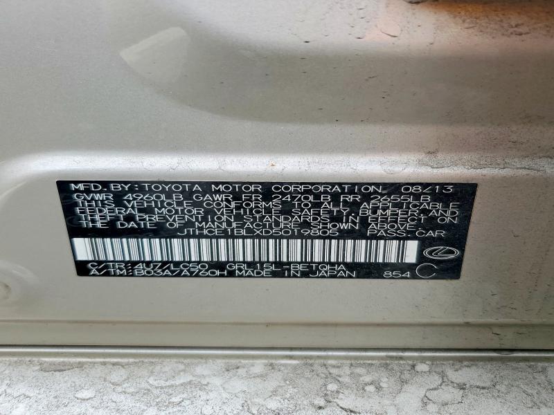 Продажа на аукционе авто 2013 Lexus Gs, vin: JTHCE1BLXD5019805, номер лота: 57860856