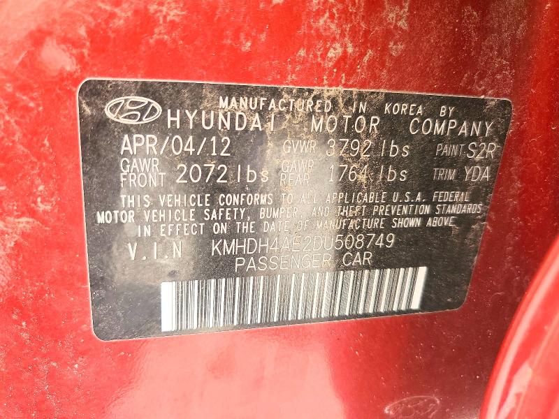 Продаж на аукціоні авто 2013 Hyundai Elantra, vin: KMHDH4AE2DU508749, номер лоту: 58399226