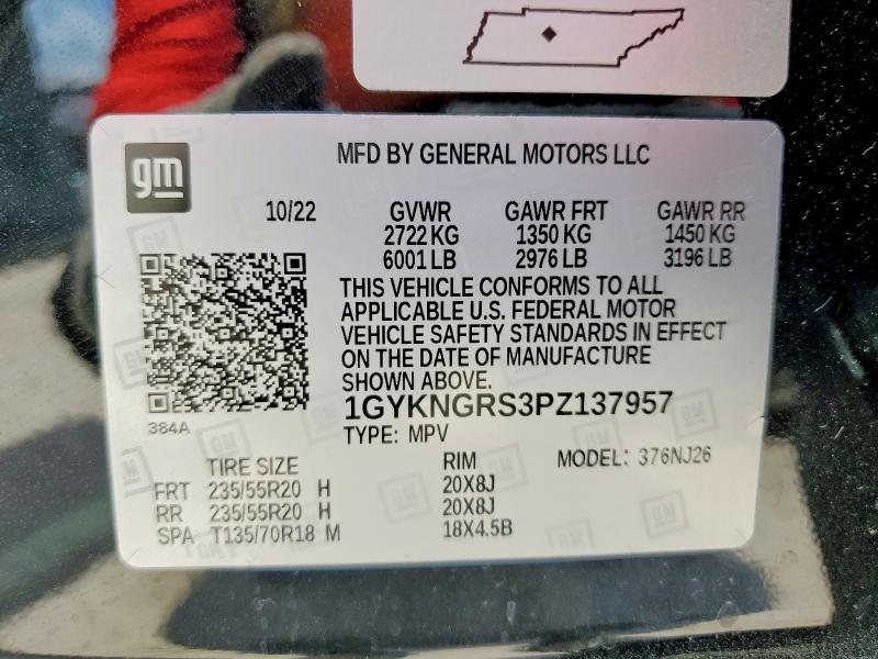 Aukcja sprzedaży 2023 Cadillac Xt5, vin: 1GYKNGRS3PZ137957, numer aukcji: 58102176