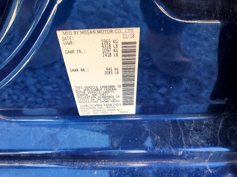 55631306 :رقم المزاد ، 1N4BL4CV9KN308701 vin ، 2019 Nissan Altima مزاد بيع