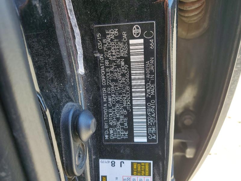 Aukcja sprzedaży 2015 Toyota Prius, vin: JTDKN3DU8F0446379, numer aukcji: 57929046