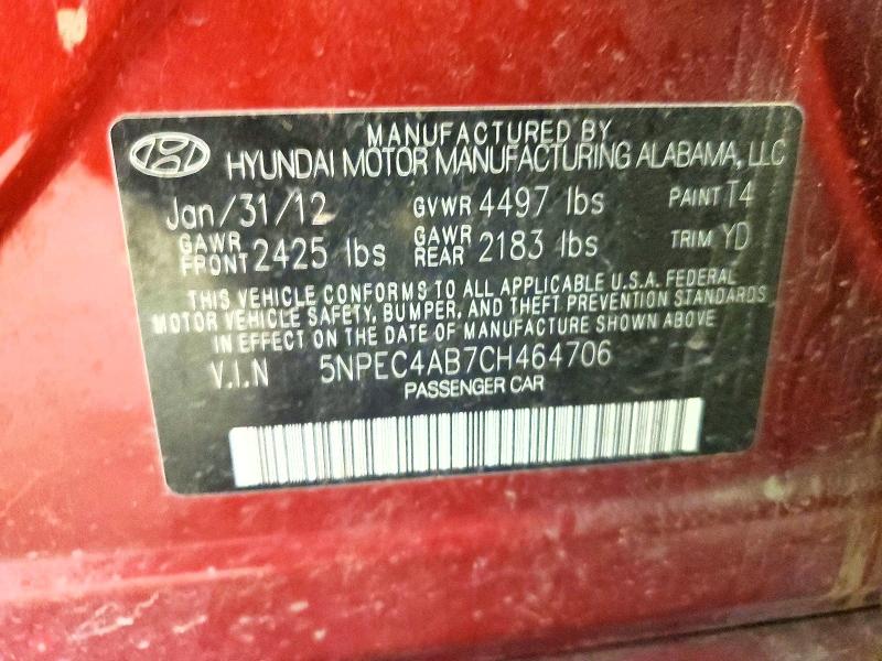 Продаж на аукціоні авто 2012 Hyundai Sonata, vin: 5NPEC4AB7CH464706, номер лоту: 56140076