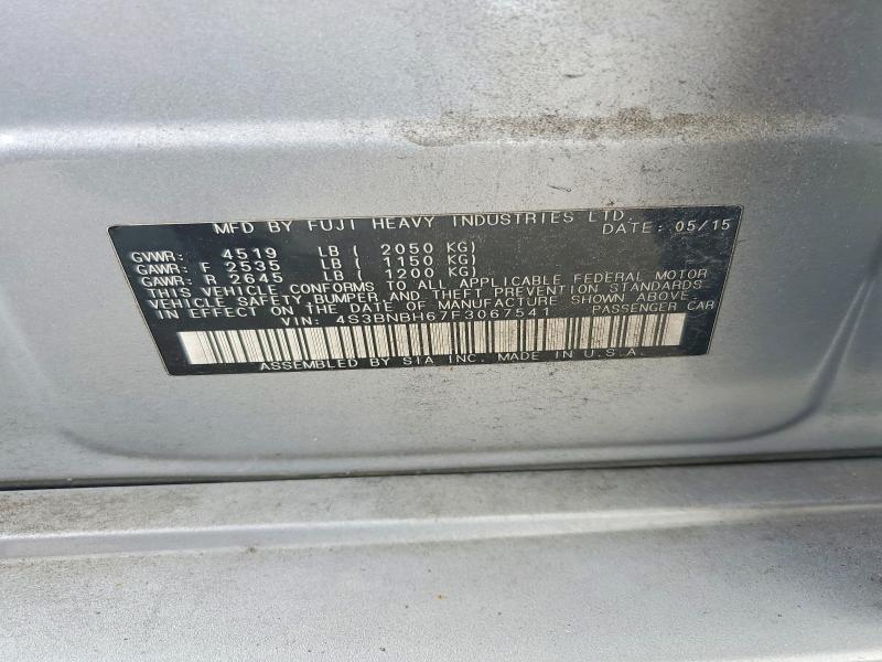 2015 Subaru Legacy მანქანა იყიდება აუქციონზე, vin: 4S3BNBH67F3067541, აუქციონის ნომერი: 58898476