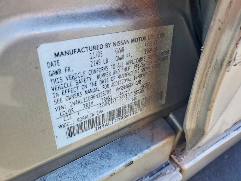 Auction sale of the 2006 Nissan Altima, vin: 1N4AL11D96N338789, lot number: 59112426