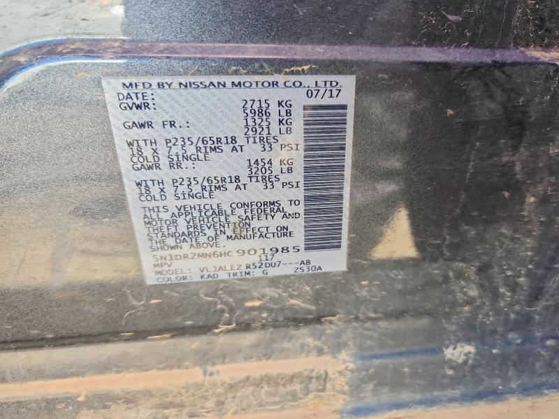 Продажа на аукционе авто 2017 Nissan Pathfinder, vin: 5N1DR2MN6HC901985, номер лота: 58466596